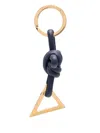 Bottega Veneta Women Triangle Leather Keyring In Gold
