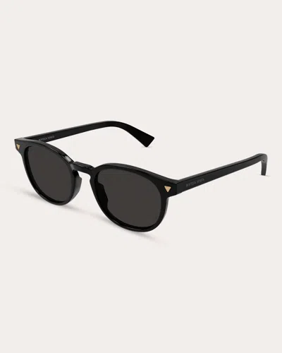 Bottega Veneta Women's Triangle Stud Round Sunglasses In Black