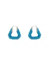 Bottega Veneta Women Triangular Twist Hoop Earrings In Blue