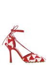 Bottega Veneta Red Two-tone Stretch Crochet Heels