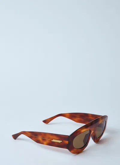 Bottega Veneta Women Ultrathin Mask Sunglasses In Brown