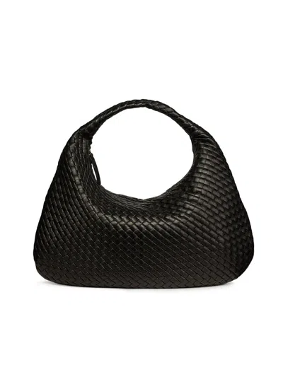 Bottega Veneta Women's Veneta Maxi Intrecciato Leather Hobo Bag In Black