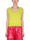 Bottega Veneta Women's Vest With Crochet Chain In Green