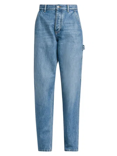 Bottega Veneta Womens Mid Blue Straight-leg Mid-rise Jeans