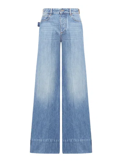 Bottega Veneta Vintage Wash Wide Denim In Blue