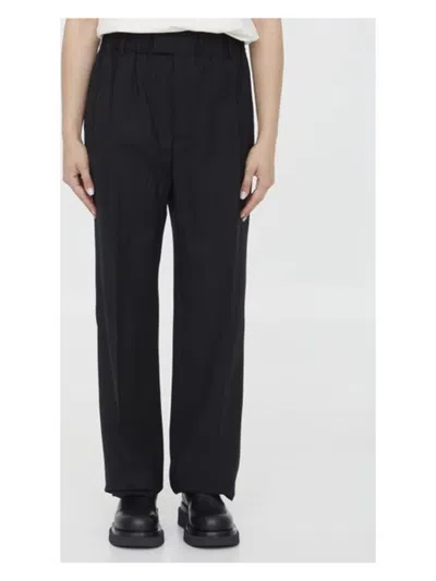 Bottega Veneta Women's Virgin Wool Trousers In Black