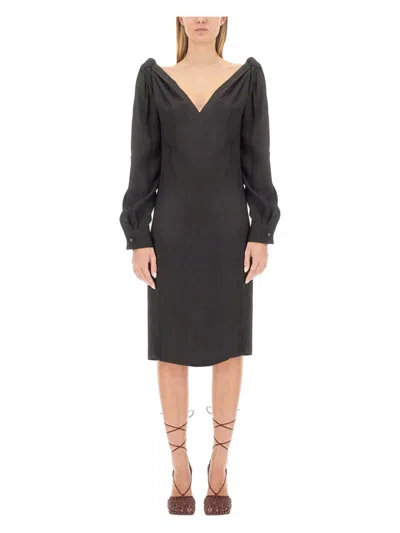 BOTTEGA VENETA WOMEN'S VISCOSE MIDI DRESS