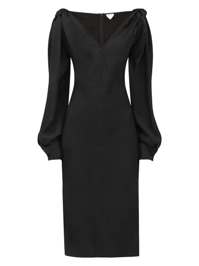 Bottega Veneta Women's Viscose Midi Dress In Black