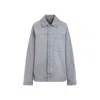 Bottega Veneta Light Grey Oversize Jacket In Grey
