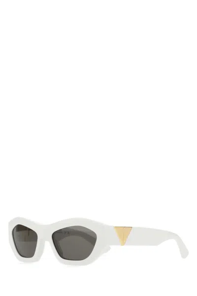 Bottega Veneta Women White Geometric Sunglasses In Red