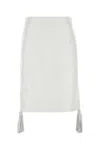 Bottega Veneta Leather Skirt With Tassel And Side Split In White