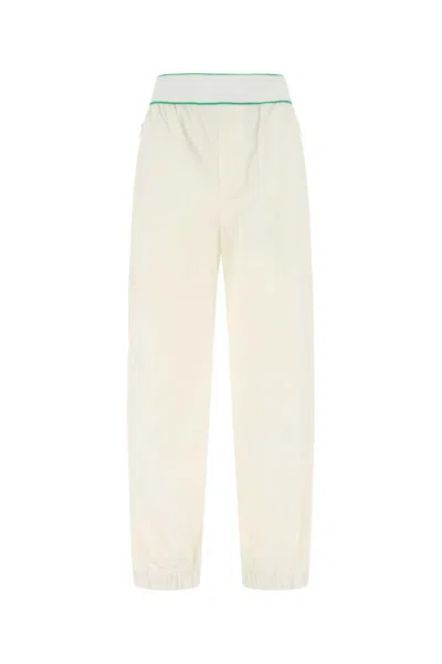 Bottega Veneta Nylon Pant With Contrast Trim And Pockets In White