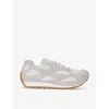 Bottega Veneta Orbit Suede, Leather, Mesh And Fishnet Sneakers In Winter Wht