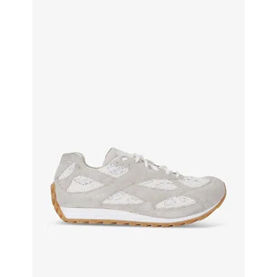 BOTTEGA VENETA WOMENS ORBIT TONAL-PANEL NET-COVERED LOW-TOP TRAINERS WINTER WHT EUR 40 / 7 UK