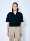 Bottega Veneta Women Wool Camp Collar Shirt In Blue