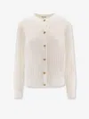 Bottega Veneta Women Wool Cardigan With Knot Buttons In White
