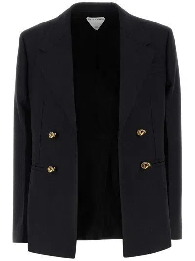 Bottega Veneta Women Wool Double-breasted Jacket In Black