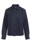 Bottega Veneta Wool Drill Shirt With Yellow Stitching