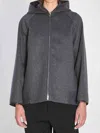 Bottega Veneta Women Double Face Wool Hooded Blouson With Leather Piping