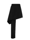 Bottega Veneta Asymmetrical Wool Skirt With Tailored Drape In Black