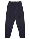 Bottega Veneta High-waisted Blue Wool Trousers With Belt Loops In Blue