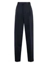 Bottega Veneta Navy Straight Leg Tailored Trousers For Women In Blue
