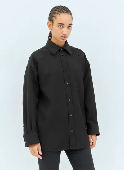 Bottega Veneta Women Wool Twill Shirt In Black
