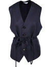 Bottega Veneta Striped Wool Vest In Blue