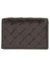 Bottega Veneta Women Woven Business Card Holder In Brown