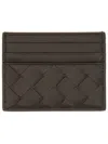 Bottega Veneta Women "woven" Credit Card Holder In Brown
