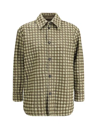 Bottega Veneta Women Woven Leather Shirt Jacket In Multi