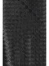 Bottega Veneta Womens Intrecciato Two-slip-pockets Leather Midi Skirt Black