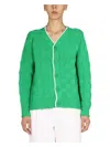 Bottega Veneta Women's Woven Pattern Cardigan In Green