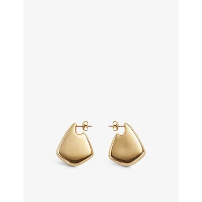 Bottega Veneta 18k Gold-plated Large Drop Earrings In Argrent/sc