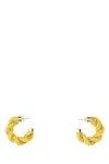 Bottega Veneta Women Yellow Nappa Leather And 925 Silver Twist Earrings In Yellow