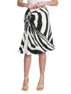 Bottega Veneta Zebra Stripe Knot Front Parachute Skirt In Black White