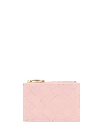 Bottega Veneta Zipped Card Holder In Pink
