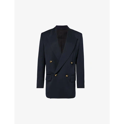 Bottega Veneta Womens Abyss Sartorial Double-breasted Wool Blazer