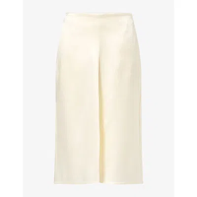 Bottega Veneta Womens A-line Satin Midi Skirt Parchment In Neutral