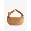Bottega Veneta Womens Jodie Small Leather-suede Top-handle Bag Amber-gold