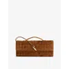 Bottega Veneta Womens Amber-m Brass Andiamo Intrecciato Leather-suede Clutch  Bag