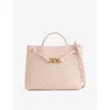 Bottega Veneta Womens Cameo-m Br-cameo Andiamo Medium Leather Top-handle Bag In Cameo-m Br-cameo