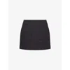 Bottega Veneta Womens Anthracite Patch-pockets Mid-rise Cotton-blend Mini Skirt In Gray