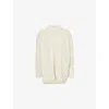 Bottega Veneta Womens String Aran Cable-knit Wool-blend Jumper In String