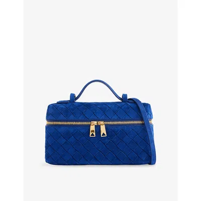 Bottega Veneta Womens  Bang Bang Suede Cross Body Bag In Blue
