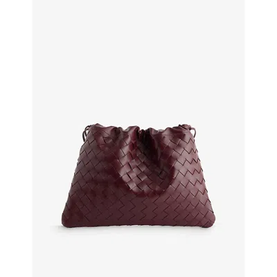 Bottega Veneta Womens Dustbag Drawstring Leather Pouch Barolo-gold In Brown