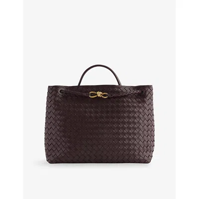 Bottega Veneta Womens  Large Andiamo Leather Cross-body Bag In Burgundy