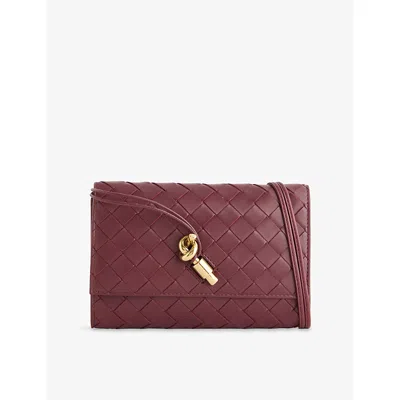 Bottega Veneta Womens Barolo-m Brass Andiamo Mini Leather Cross-body Pouch In Brown