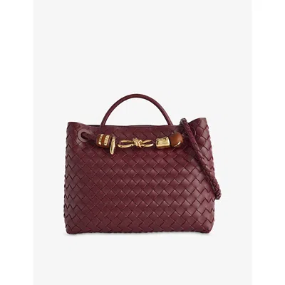 Bottega Veneta Womens Barolo-rhum-mb-bar Andiamo Medium Leather Top-handle Bag