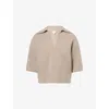 Bottega Veneta Womens Compact Short-sleeves Cashmere-blend Polo Shirt Beige In Brown